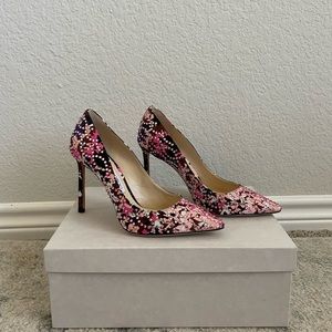 Jimmy Choo Romy Pumps Dahlia Floral Crystal Coated 100mm Heels